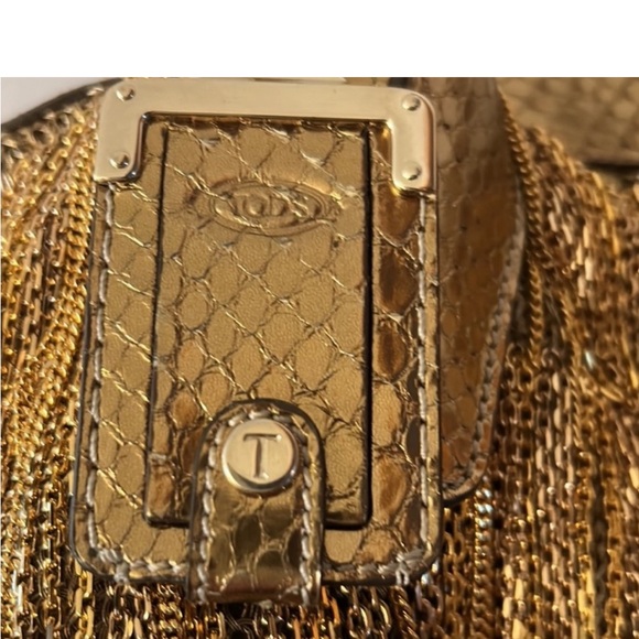 Tod’s Python Chain Link Gold Metallic D-bag - Picture 3 of 8